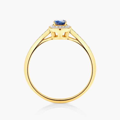 Pierścionek Heart of the Ocean: złoty, niebieski szafir